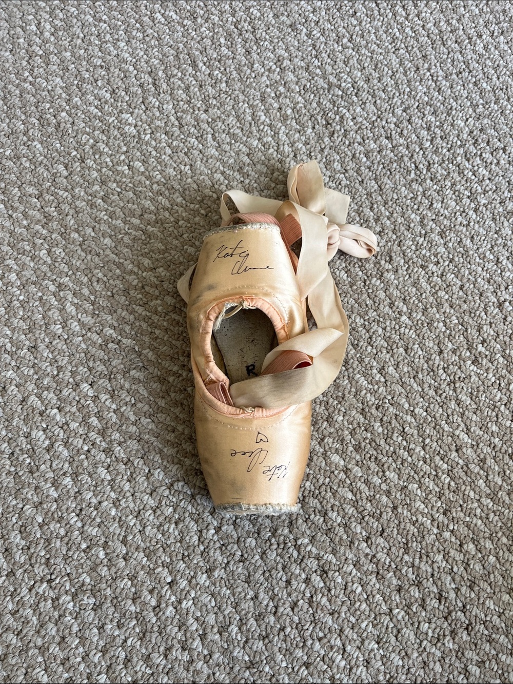 SIGNED Pointe Shoe with Ribbons